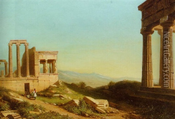 The Acropolis, Athens Oil Painting - Florent Mols