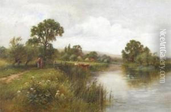 By The Thames Near Pangbourne Oil Painting - Henry John Kinniard