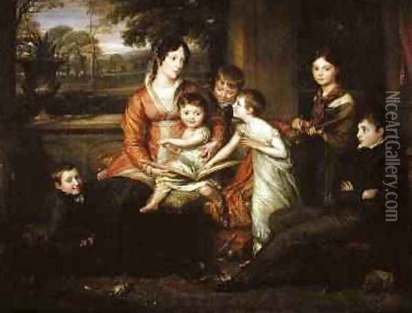 Lady Torrens and Her Family 1820 Oil Painting - John Linnell