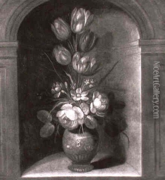 Bouquets De Fleurs Oil Painting - Ferdinand van Kessel