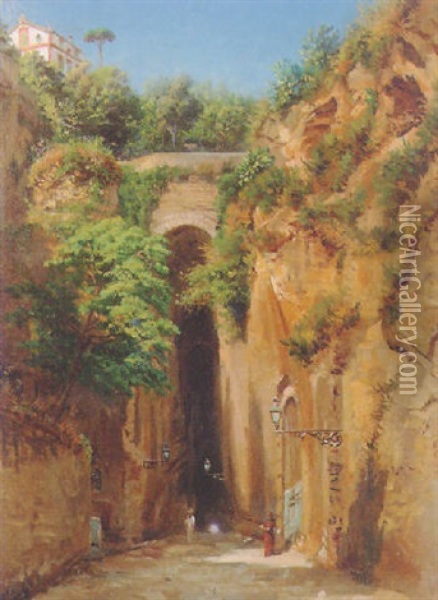 Grotto Posillipo, Naples Oil Painting - Vincenzo Caprile