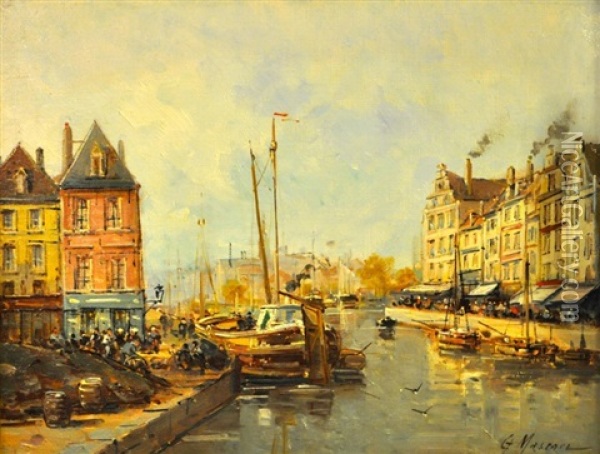 Vue Du Port De Gand Oil Painting - Gustave Mascart