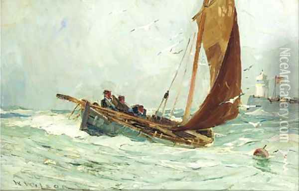 Leaving harbour Oil Painting - William Wilson