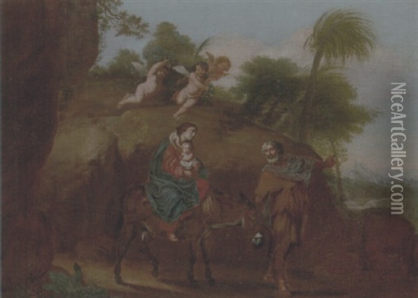 The Flight Into Egypt Oil Painting - Michelangelo Cerquozzi