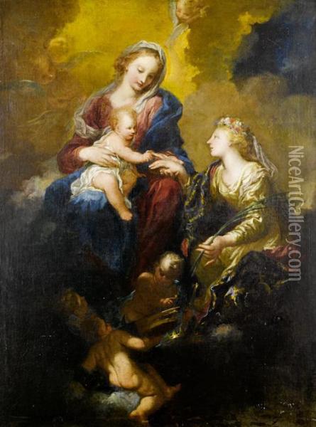 The Mystic Marriage Of Saint Catherine Oil Painting - Pietro Dandini