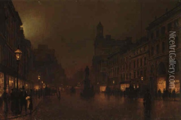 Manchester Exchange Oil Painting - John Atkinson Grimshaw