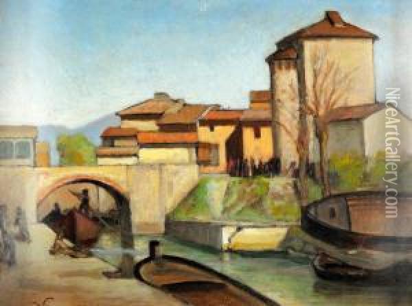 Boats Oil Painting - Feruccio Pizzanelli