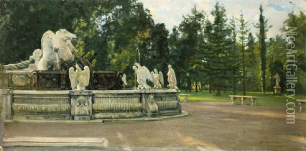 Villa Doria (giardini A Genova) Oil Painting - Marco Calderini