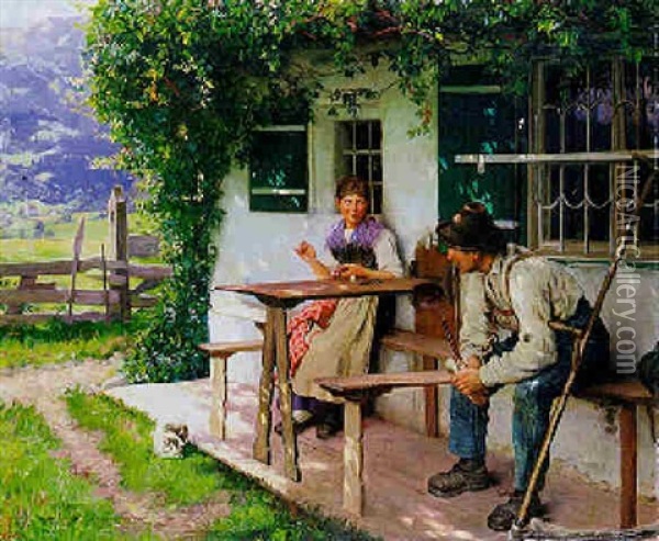 Feierabend Oil Painting - Emil Rau