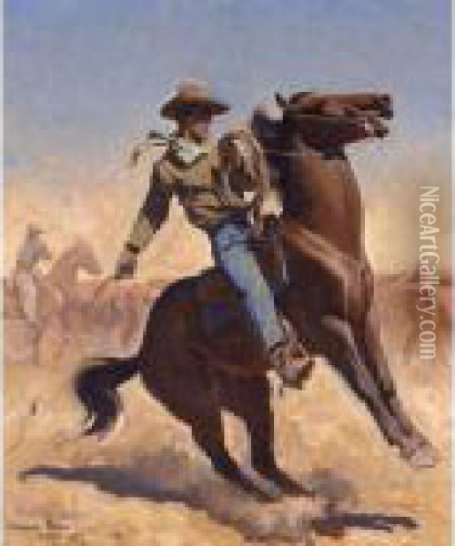 Cowpuncher Oil Painting - Maynard Dixon
