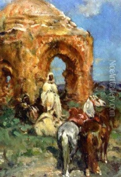 La Halte Des Cavaliers Oil Painting - Henri Emilien Rousseau