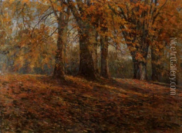 Herbstliche Waldlandschaft Oil Painting - Gioacchino Galbusera