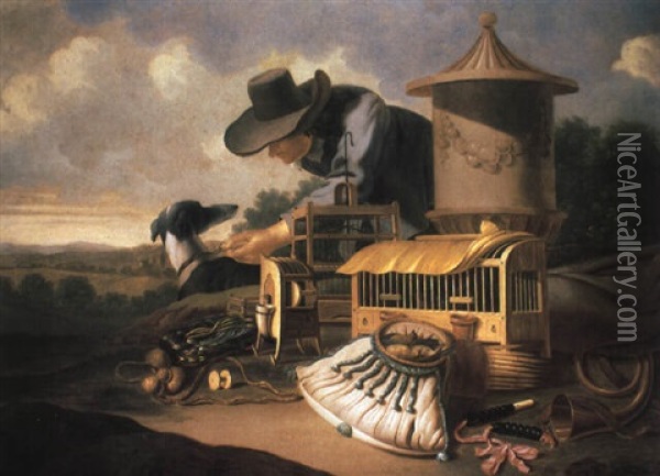 Der Vogelfanger Oil Painting - Johannes Leemans