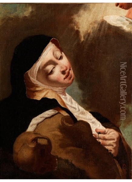 Die Heilige Theresa In Ekstase Oil Painting - Giovanni Battista Piazzetta