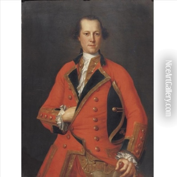 Portrait Of Captain Robert Orme (1725?-1790) Oil Painting - Thomas Hudson