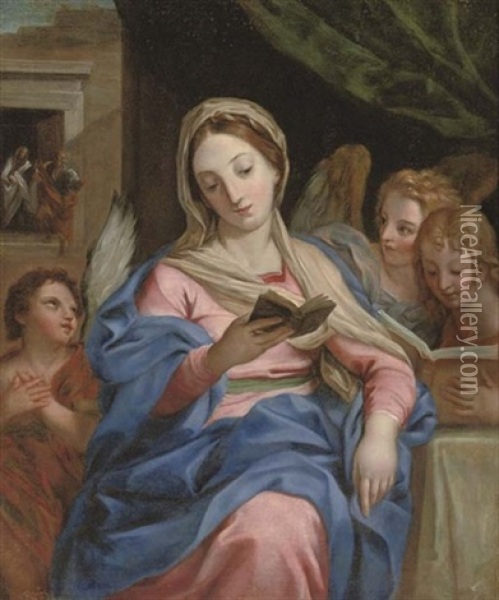 The Virgin With Angels Oil Painting - Carlo Maratta