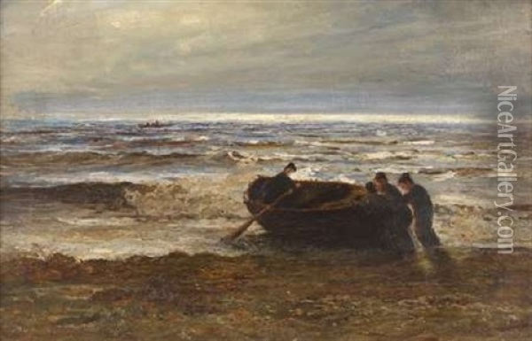 Out To Sea Oil Painting - Colin Hunter