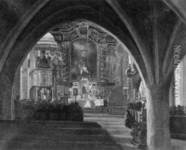 Barockes Kircheninterieur Oil Painting - Philipp Klein