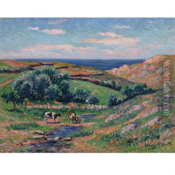 Une Vallee En Sedaine, Baie Du Douarnenez Oil Painting - Henry Moret