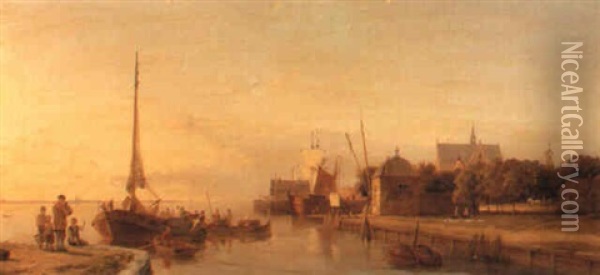 Zaandam, Holland Oil Painting - Pieter Cornelis Dommershuijzen