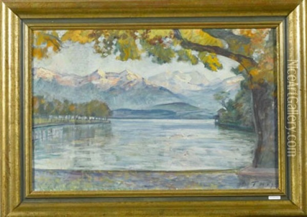 Thunersee Oil Painting - Fredy Hopf