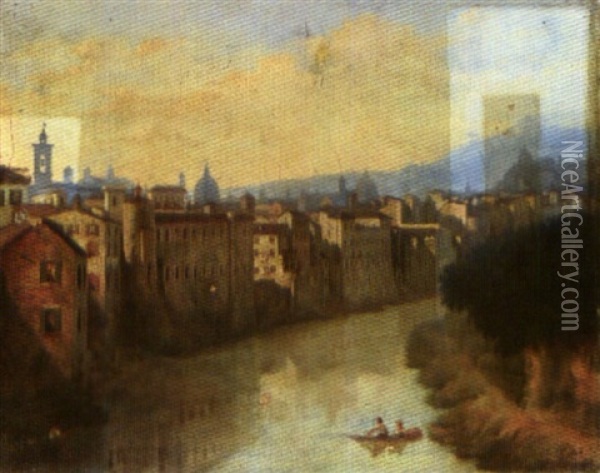 Veduta (verona?) Oil Painting - Alessandro Monatori