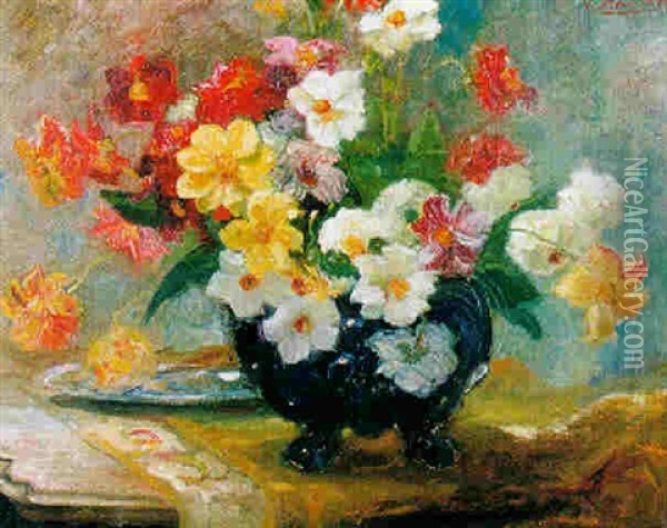 Bouquet De Fleurs Oil Painting - Jacques Martin