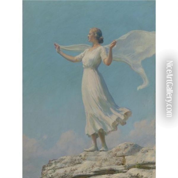 The South Wind (the Breezy Day) Oil Painting - Charles Courtney Curran