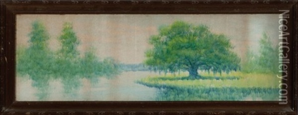 Live Oak Tree, Louisiana Bayou Oil Painting - Alexander John Drysdale