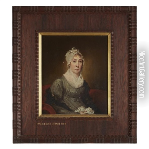 Portrait Of A Seated Lady Oil Painting - Gilbert Stuart