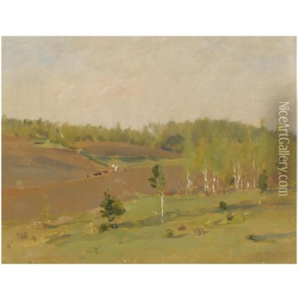 The Tilled Field, Spring Oil Painting - Isaak Levitan