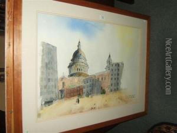 Paternoster Square Oil Painting - William Mainwaring Palin