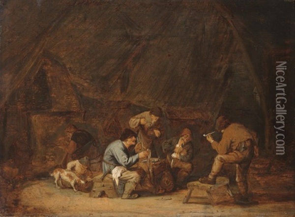 Interieur D'auberge Oil Painting - Adriaen Jansz van Ostade