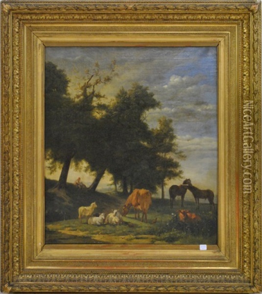 Paysage Champetre Anime Oil Painting - Balthasar Paul Ommeganck