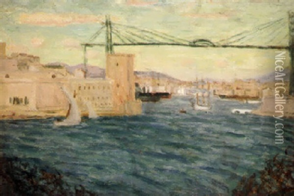 Marseille, L'entree Du Port Oil Painting - Eugene Antoine Durenne