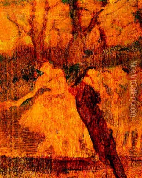 Danseuses Sur La Scene Oil Painting - Edgar Degas