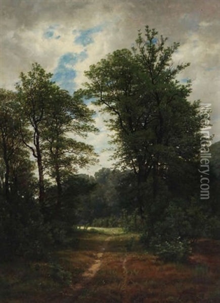 Vue Prise A Hoyland (prusse Rhemane) Oil Painting - Gerard Joseph Adrian van Luppen