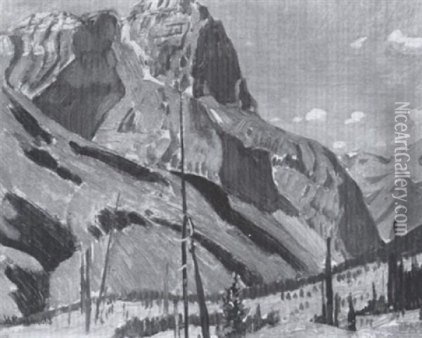 Mt. Stephens, Rocky Mountains Oil Painting - James Edward Hervey MacDonald