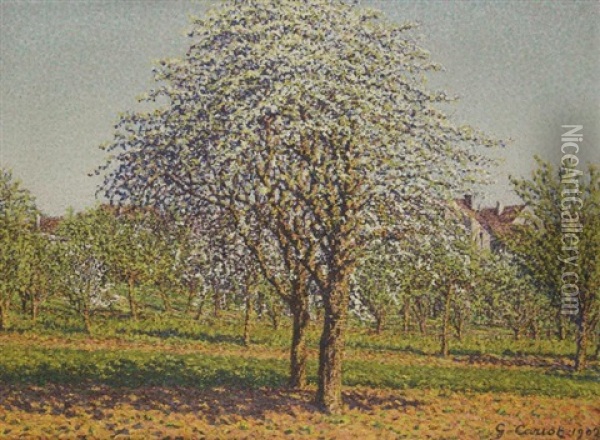 Les Pommiers En Fleurs Oil Painting - Gustave Camille Gaston Cariot