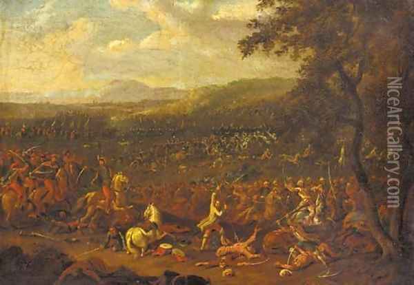 In the midst of battle Oil Painting - Heinrich Van Waterschoodt