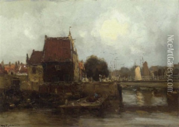 A View Of Harlingen Oil Painting - Willem George Frederik Jansen