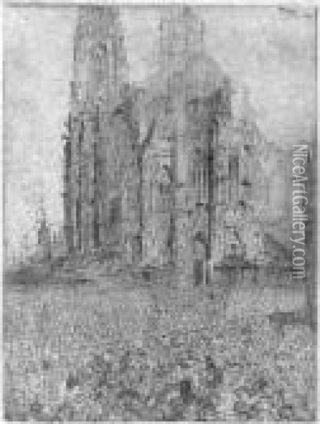 The Cathedral (delteil/taevernier/elesh 7) Oil Painting - James Ensor