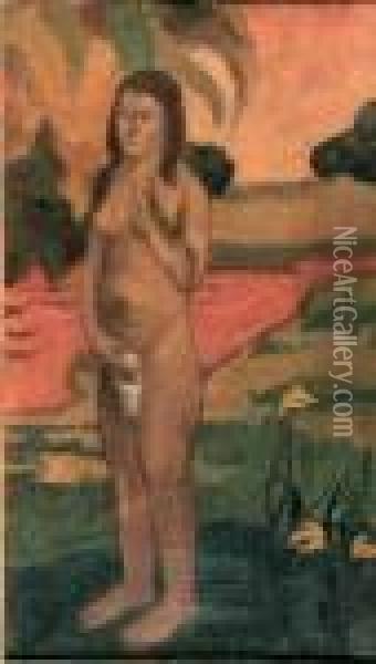 Tahitienne D'apres Parau Na Te Varua Ino (paroles Du Diable) Oil Painting - Paul Gauguin