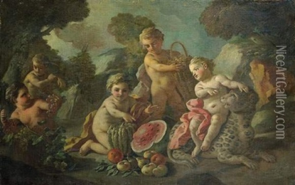 Allegorie De L'automne Oil Painting - Francesco de Mura