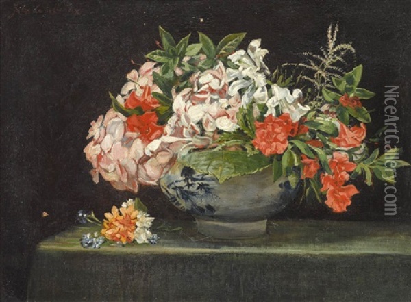 Blumenstillleben Oil Painting - Jules Lambeaux