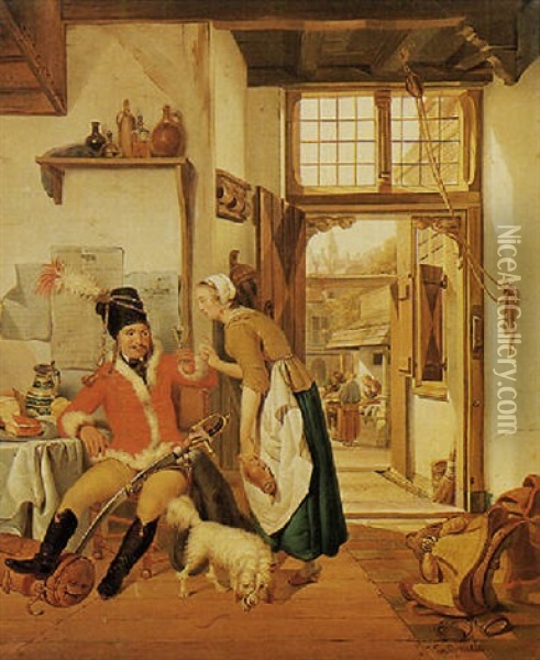 Scena D'interno Con Personaggi Oil Painting - Abraham van Stry the Younger