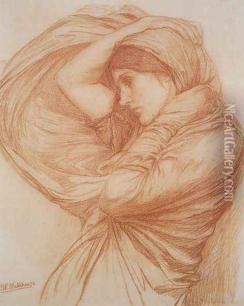 Study for Boreas Oil Painting - John William Waterhouse