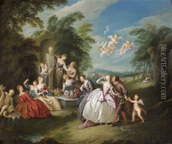 Le Jeu De Colin-maillard Oil Painting - Jean-Baptiste Pater