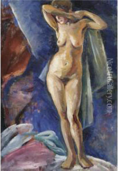 Standing Nude Oil Painting - Aleksey Ilyich Kravchenko