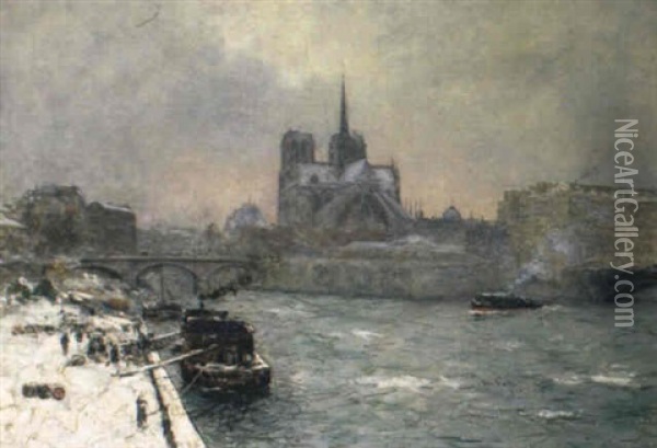 Vue De Notre-dame De Paris Oil Painting - Siebe Johannes ten Cate